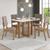 Conjunto Mesa Henn Natali Tampo De Vidro 4 Cadeiras Nature/Off White/Marrom Amêndoa