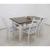 Conjunto Mesa Lisboa 140 cm com 6 Cadeiras Berlim Quality Aço Branco/Listrado