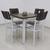Conjunto Mesa Lisboa 80 cm com 4 Cadeiras Milão Quality Branco/Listrado