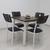 Conjunto Mesa Lisboa 80 cm com 4 Cadeiras Milão Quality Branco e Preto