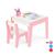 Conjunto Mesa Mesinha e Cadeira Infantil Madeira Educativa Brincadeiras Estudo Atividades Lanche Rosa