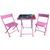 Conjunto Mesinha Infantil 2 Cadeiras Mesa Dobravel Didática Rosa