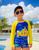 Conjunto Moda Praia/Piscina Uv50+ Camiseta Manga Longa + Sunga Proteção UV50+ Submarino colorido
