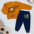 Conjunto Moletom Bebês Meninos Roar Tigre Caramelo e Marinho Caramelo