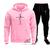 Conjunto Moletom Estampado Personalizado Religioso Fe Unissex Malha 100% Linha Premium Rosa