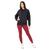 Conjunto Moletom Feminino Blusa Calça Jogger Flanelado Liso Preto, Bordô