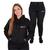 Conjunto Moletom Feminino Blusa E Calça Peluciado Academia Preto