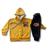 Conjunto Moletom Infantil de Frio Bebê Grosso Capuz Urso Amarelo, Urso