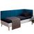 Conjunto Para Cama Box Estofada Solteiro Suede Suede Azul