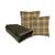 Conjunto Peseira Xale Cama Com 2 Almofadas Cheias SUEDE MARROM CAPAS XADREZ