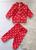 Conjunto Pijama de soft com botões para bebê Coração vermelho