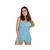Conjunto Pijama Feminino Curto Colorido Conforto Verão Azul celeste estampado