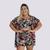 Conjunto Plus Size 3 Peça Short Cropped Kimono  0215 Bege