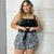 Conjunto Plus Size Feminino Cropped Short Estampado 1831 Estampa 25