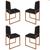 Conjunto Quatro Cadeiras Sala Jantar BARCELONA Bronze/Veludo preto