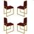 Conjunto Quatro Cadeiras Sala Jantar BARCELONA Dourado/Veludo bordo