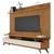 Conjunto Ripado Classic Sala Estar com Rack Vivare Wood 1.8 Nature/Off White