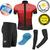 Conjunto Roupa Camisa Bermuda Manguito Ciclismo Bike Proteção Uv Shorts Forro Gel Camiseta Dry Fit Vermelho