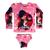 Conjunto Roupa de Banho Infantil Biquini Blusa Proteção Solar Uv50+ Personagens Ladybug