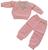 Conjunto Saída de Maternidade Bebê Rescém Nascido Menino Menina Calça e blusa de lã Tricô Tricot Rosa bebê