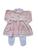 Conjunto saida maternidade vestido menina trico 3 peças Rosa