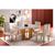 Conjunto Sala de Jantar em Madeira Maciça Lisy 4 Lugares 120cm Mel/Off White/ Bege Areia