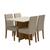 Conjunto Sala de Jantar Helo 120cm com 4 cadeira Jade Poliman Carvalho e  Off White