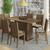 Conjunto Sala de Jantar Madesa Celeny Mesa Tampo de Madeira com 6 Cadeiras - Rustic/Floral Hibiscos Rustic/Lírio Bege