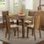 Conjunto Sala de Jantar Madesa Rute Mesa Tampo de Madeira com 4 Cadeiras Rustic/Floral Lírio Bege