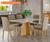 Conjunto Sala De Jantar Maite 160X80 Tampo MDF/Vidro 6 Cadeiras Fernanda Cimol Nature/Offwhite/Joli Nature/offwhite/joli