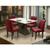 Conjunto Sala de Jantar Mesa e 4 Cadeiras Napoli Dobuê CastanhoOff WhiteVinho MTL