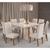 Conjunto Sala de Jantar Mesa Good 8 Cadeiras Cristal Viero Off White/Off White/Veludo Marfim