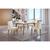 Conjunto Sala de Jantar Mesa Liz 120cm em MDF Canto Reto e 4 Cadeiras Athenas Moderna Vel.creme /off White/imbuia