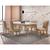 Conjunto Sala de Jantar Mesa Liz 180 cm com Vidro e 6 Cadeiras Liz Turim/Off White/Imbuia/Serig. Off White