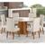Conjunto Sala de Jantar Mesa Mundy 6 Cadeiras Cristal Viero Mel/Off White/Veludo Marfim