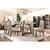 Conjunto Sala de Jantar Mesa Safira 180 com 6 cadeiras Rufato Off white, Café, Veludo creme