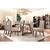 Conjunto Sala de Jantar Mesa Safira Tampo MDF Vidro 6 Cadeiras Rufato Off white, Café, Veludo creme