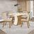 Conjunto Sala de Jantar Tampo MDF Canto Reto 120 Cm 4 Cadeiras Melanie Henn Off White com Nature e Linho