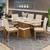 Conjunto Sala de Jantar Tampo MDF Canto Reto com Vidro 160 Cm 06 Cadeiras Mariana Casa 812 Nature com Off White e Linho