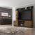 Conjunto Sala Home Atlanta TV 65 Pol. C/ LED Buffet Opala Madeira Rustica/Ripa - Ptf