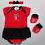 Conjunto São Paulo c/ 3 peças Infantil Vermelho, Preto