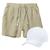 Conjunto Short de Linho Masculino + Boné Liso Estilo Casual Básico Ideal Para o Dia a Dia Branco e cru, Palha