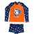 Conjunto Sunga Infantil Com Blusa Proteção Uv50 Térmica Dry Tubarão laranja