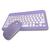 Conjunto Teclado Com Mouse Bluetooth Sem Fio Coloridos Wireless lilas