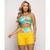 Conjunto Top e Short Empina Bumbum Brocado Amarelo Amarelo