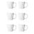 Conjunto Xícara de Café Canequinha Cerâmica 120ml Coloridas Cores Diversas Branco