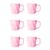 Conjunto Xícara de Café Canequinha Cerâmica 120ml Coloridas Cores Diversas Rosa