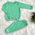 Conjuto de Frio Blusa e Calça Moletonzinho Bebê Menino e Menina Verde menta