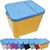 Container Porta Ração Canister Plástico com Tampa Azul Protege Conserva Furacão Pet 15 Kg Vermelho com Tampa Azul Amarelo