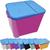 Container Porta Ração Canister Plástico com Tampa Azul Protege Conserva Furacão Pet 15 Kg Cinza com Tampa Azul Rosa